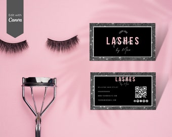 Lash Business Card Canva Template: DIY Beauty, QR Code (Digital)