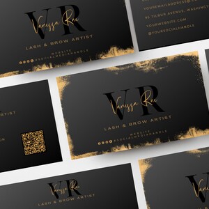 Lash business cards, Hair business cards template, Editable Business card design template, QR Code Business Cards, beauty card, BB-BGF
