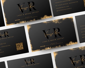 Lash Business Card Template: Editable QR Code Beauty Card (Digital Download)