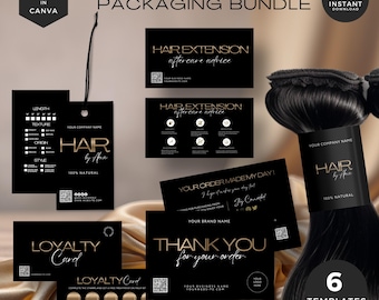 DIY Hair Tag Business Verpackung Bundle: Danke, Loyalität, Nachmittagskarten, WB-BGE