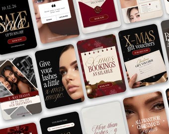 Weihnachtliche Instagram-Vorlagen, Social-Media-Posts für Wimpern-Beauty, Weihnachts-Wimpern-Flyer, CLIP-MG