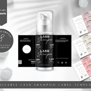 DIY Lash Shampoo Label Template: Editable Wrapper Sticker (Digital Download)