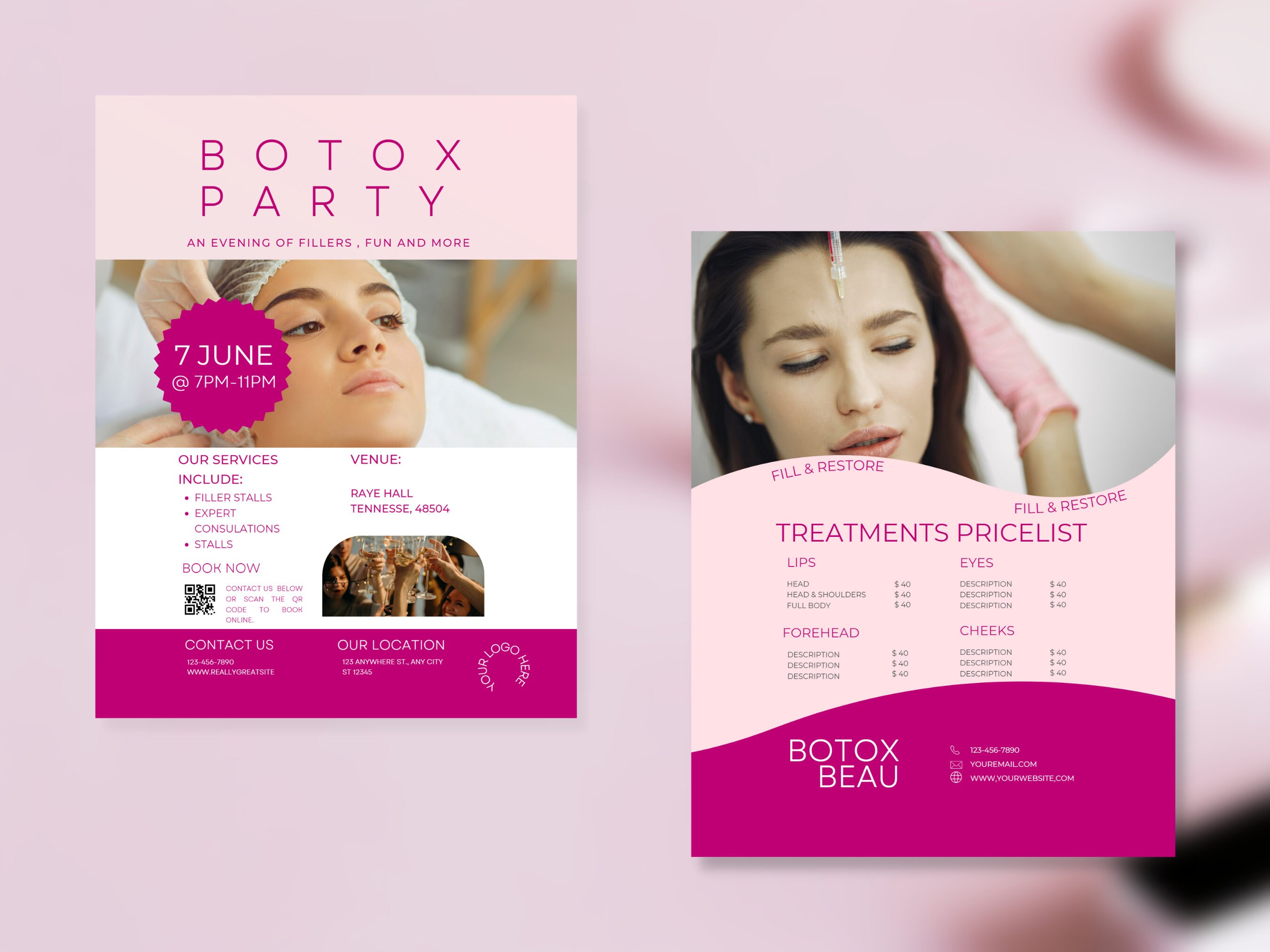Botox Raffle Botox Party Flyer Templates: DIY Beauty Promotion (canva Editable) - Etsy