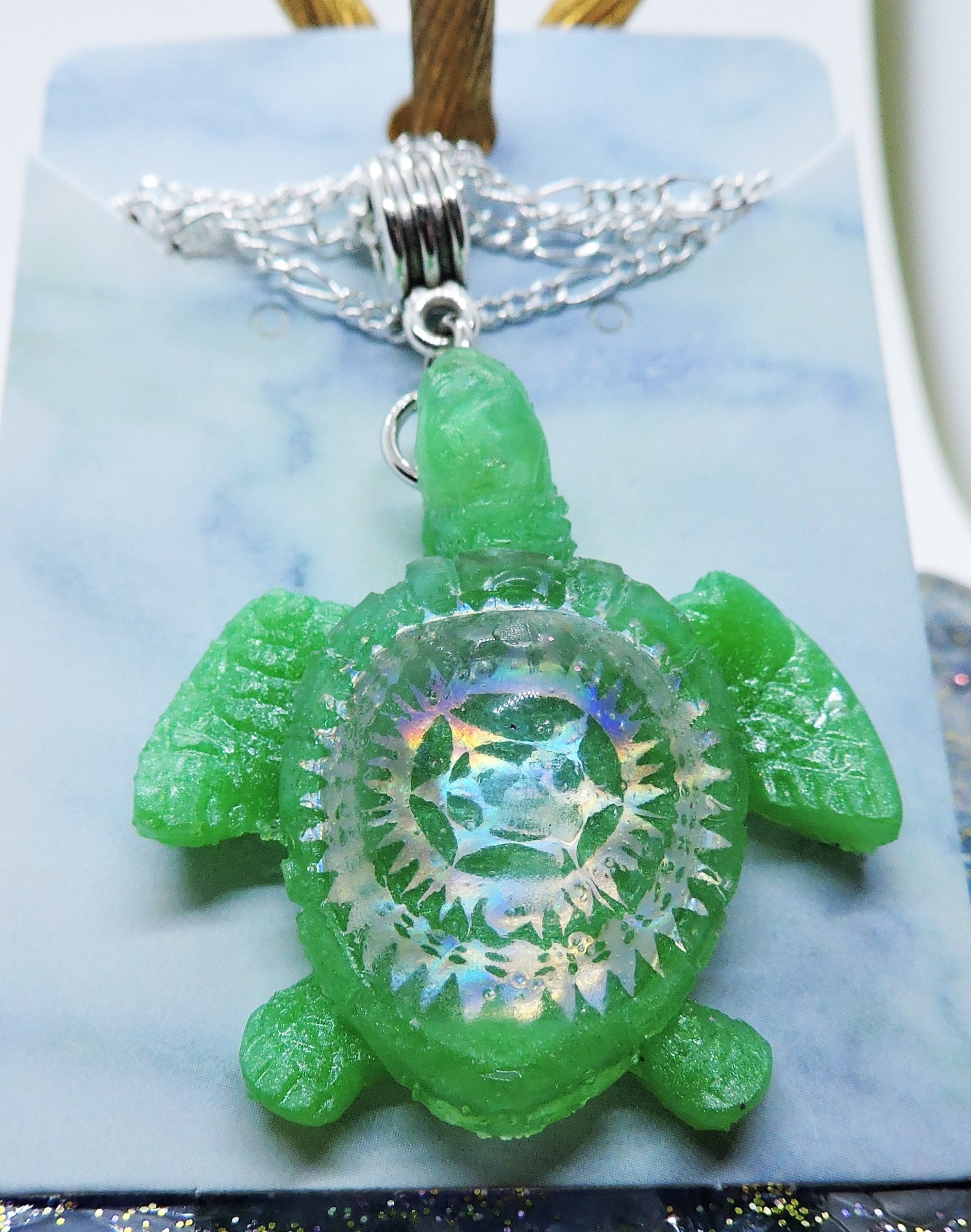 Sunburst Green Hawaiian Good Luck Charm 