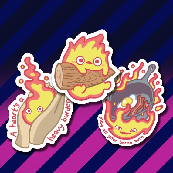 Calcifer fire stickers studio ghibli cute & kawaii Glossy | waterproof sticker