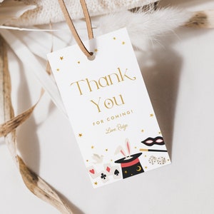 Magic Rabbit Thank You Tag Favor Tag Magician Magic Show Gift Tag Printable Corjl Template 697 image 1