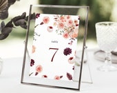 Editable Flower Table Number Wedding Party Place Card Tent Card Escort Card Printable Download Corjl Template 543 Il_170x135