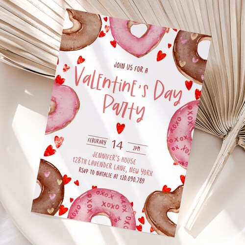 Editable Valentine's Day Part Invitation Template Pink - Etsy