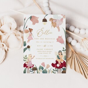 Fairy Birthday Invitation Template Forest Invitation Mushroom ...