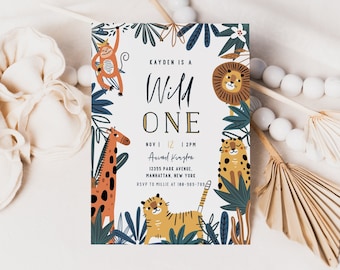 Safari Animal Birthday Invitation Template Calling All Party Animal Wild Animal Editable Digital Invitation Template Instant Download 626