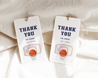 Editable Basketball Thank You Tag Favor Tag Sport Gift Tag Printable Corjl Template 705