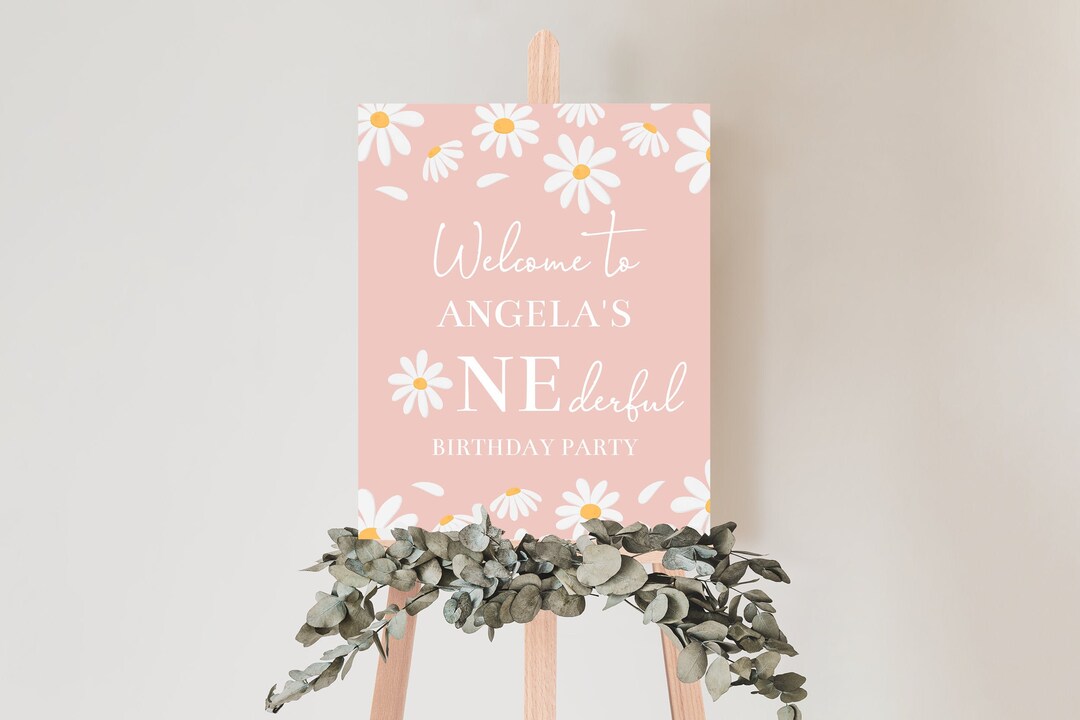 Editable Daisy Birthday Party Sign Birthday Sign Custom Sign