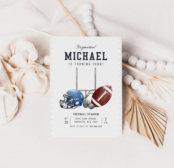 Football Birthday Invitation Rugby Birthday Invitation Printable Corjl Template 639 Il_570xn