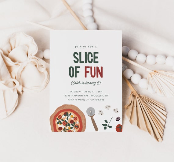 Modern Pizza Party Birthday Invitation Pizza Making Party Birthday Party Printable Download Corjl Template 694 Il_570xn