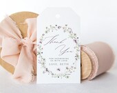 Editable Floral Flower Wreath Thank You Tag Elegant Gift Tag Party Printable Download Corjl Template 511 Il_170x135