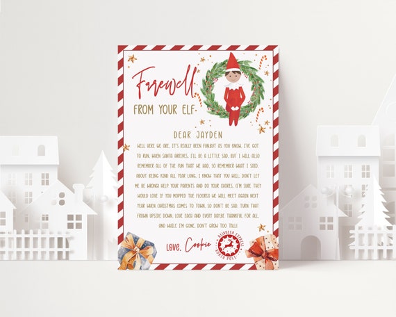 Editable Elf Letter Departure from Elves Elf is back Farewell Letter ...