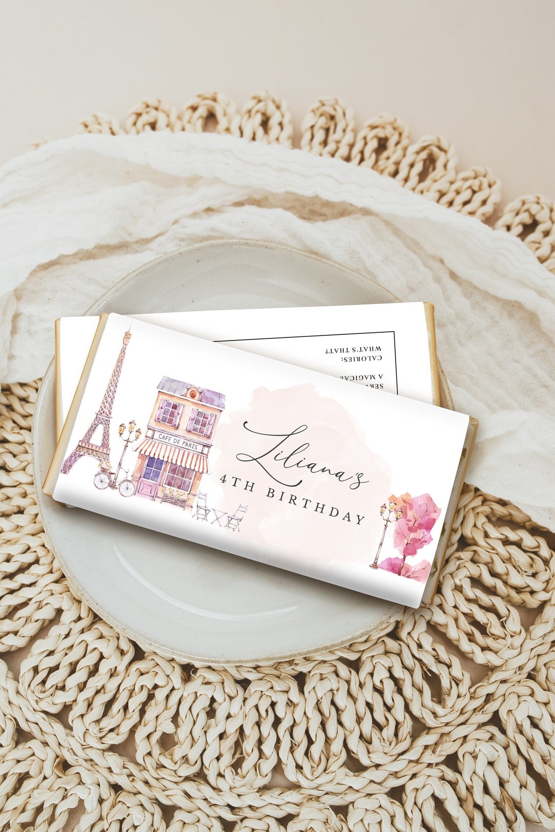 Editable Paris Chocolate Wrapper Candy Bar Wrapper France Etsy