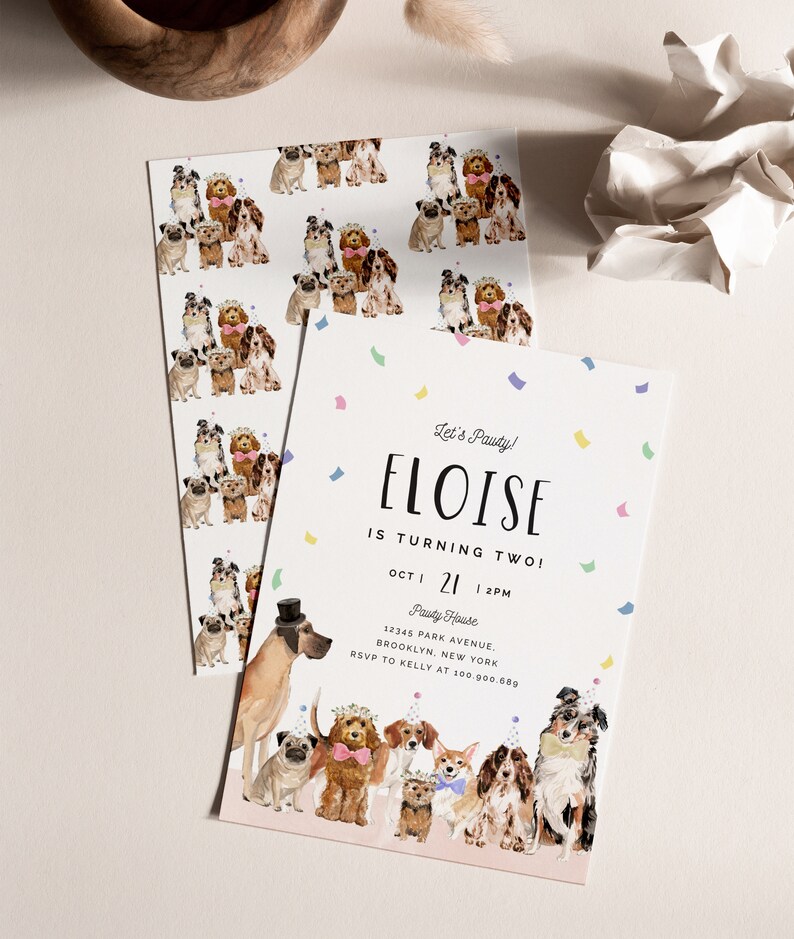 Puppy Birthday Invitation Printable Puppy Invitation Dog - Etsy