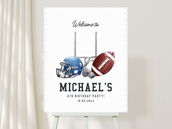 Football Birthday Welcome Sign Rugby Birthday Poster Magic Welcome Poster 639 Il_570xn