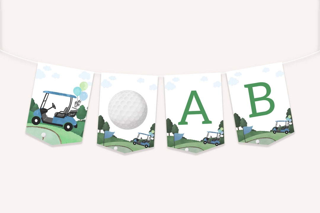 Editable Golf Happy Birthday Banner Golf Cart High Chair - Etsy