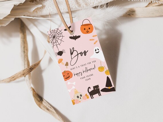 Halloween Thank You Tag Witch Gift Tag Party Favor Tag Trick or Treat Tag Party Printable Corjl Template 632 Il_570xn