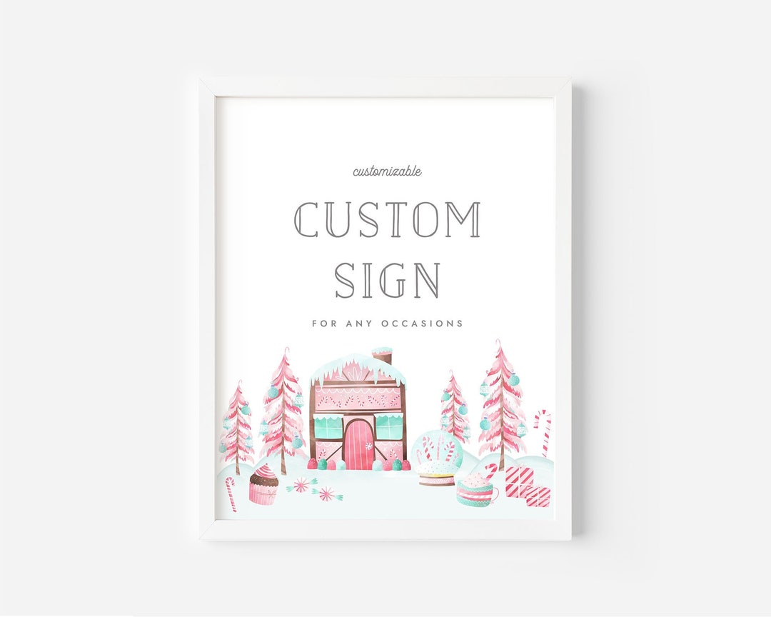 Christmas Gingerbread House Candy Land Custom Sign Christmas Sweet ...