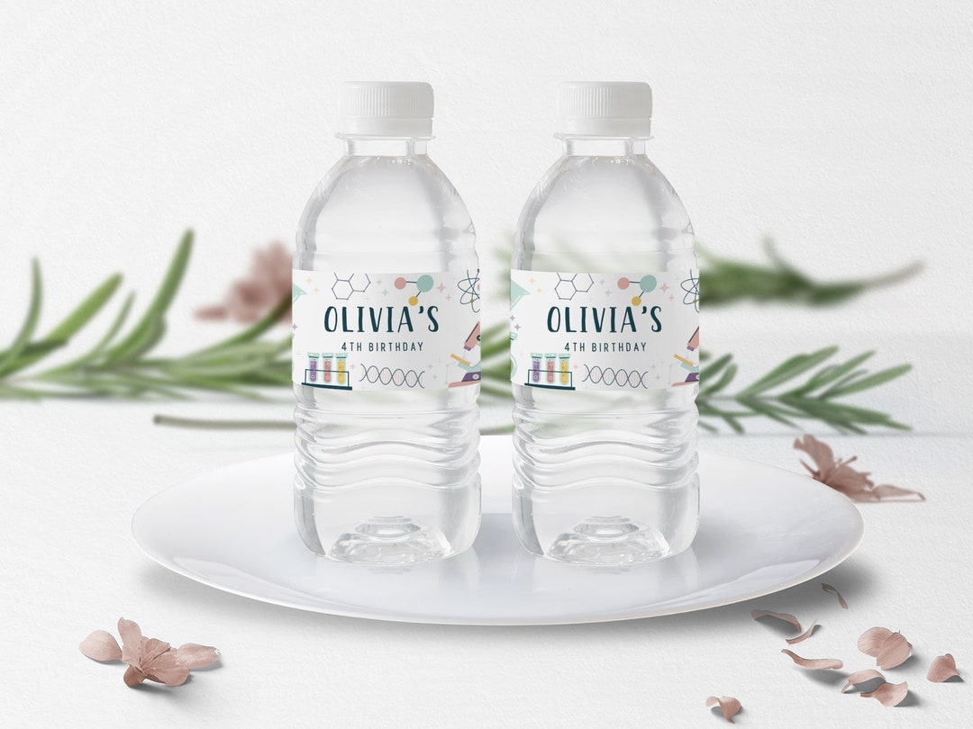Editable Science Water Bottle Label Science Experiment Birthday ...