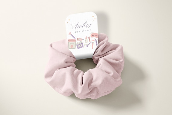 Spa Party Slumber Party Scrunchy Tag Scrunchies Tag Scrunchie Tag Template Modern Birthday Bachelorette Party 683 Il_570xn