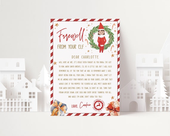 Editable Elf Letter Departure from Elves Elf is back Farewell Letter ...