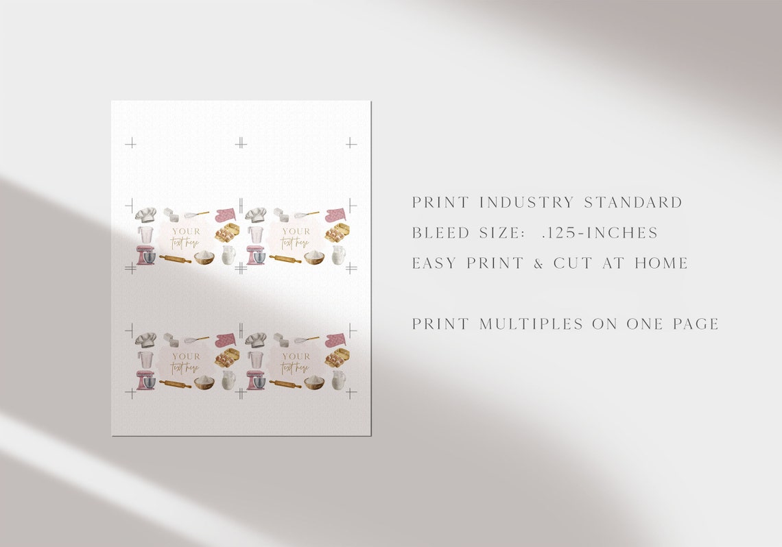 Baking Food Label Tent Card Thank You Label Food Label Cooking Etsy