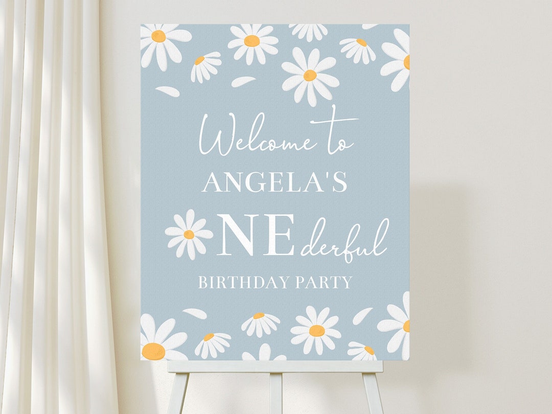 Editable Daisy Birthday Party Sign Birthday Sign Custom Sign