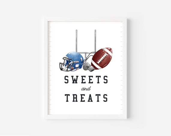 Instant Download Football Sweets and Treats Sign Birthday Sign Rugby Birthday Decor Download Corjl Template 639 Il_570xn