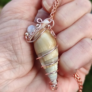 Rose Gold vergoldet Muschel & Selenit Anhänger