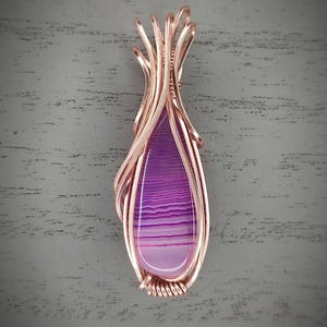Handmade Rose Gold Plated Pink Agate Pendant