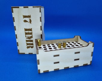 17 HMR Ammo Ammunition Box Crate - Laser cut file - Digital Download - For 17 Hornady Magnum Rimfire