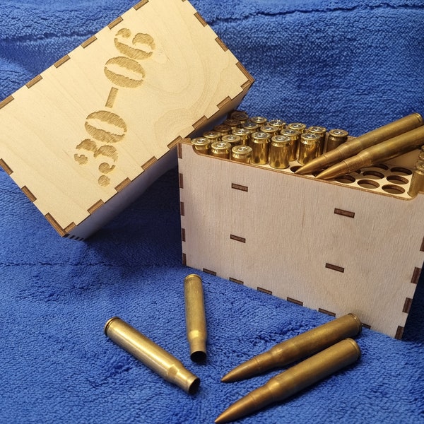 30-06 Ammo Ammunition Box Crate - Laser cut file - For .30-06 Bullets