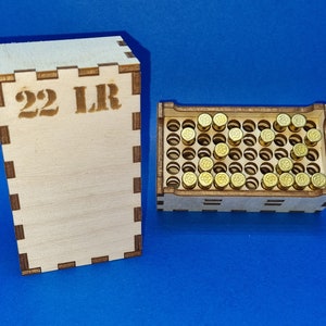 22 LR Munitionskiste - Laser cut file - Für 22 LR lange Gewehrkugeln
