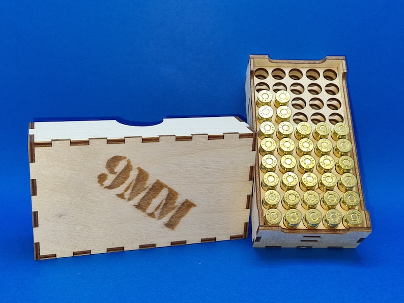 9mm Ammo Ammunition Box Crate Laser Cut File for 9mm Bullets Etsy
