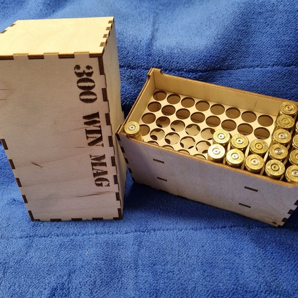 300 Win Magnum Ammo Ammunition Box Crate - Laser cut file - For 300 Win Magnum Bullets