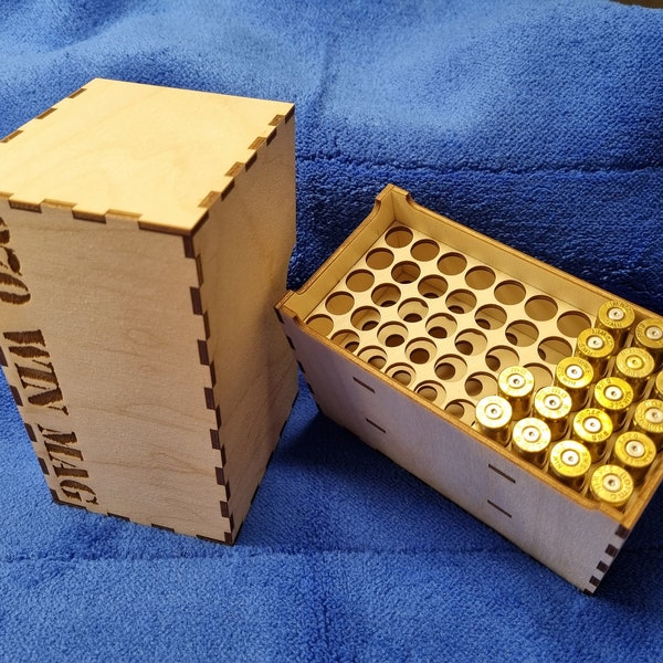 270 Winchester Magnum Ammo Ammunition Box Crate - Laser cut file - For .270 Winchester Magnum Bullets