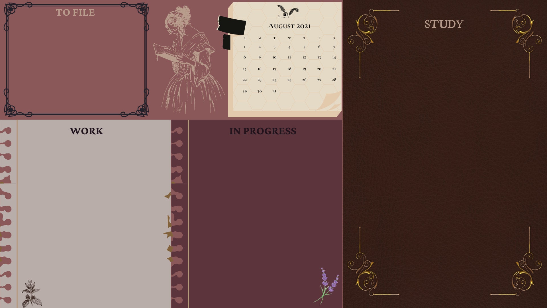 Dark Academia Theme Desktop Wallpapers - Digital Download, Labeled ...