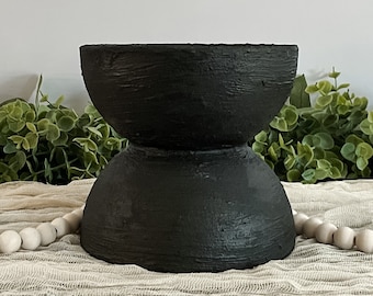 Hourglass Textured Catchall Bowl - Onyx