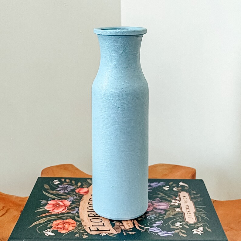 Milk Bottle Bud Vase Coastal Blue image 2