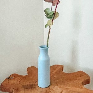 Milk Bottle Bud Vase Coastal Blue image 7