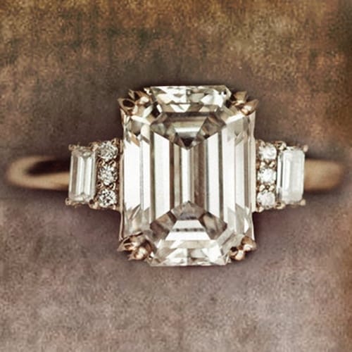 Emerald Cut Rings For Women CT Emerald Cut Moissanite Engagement