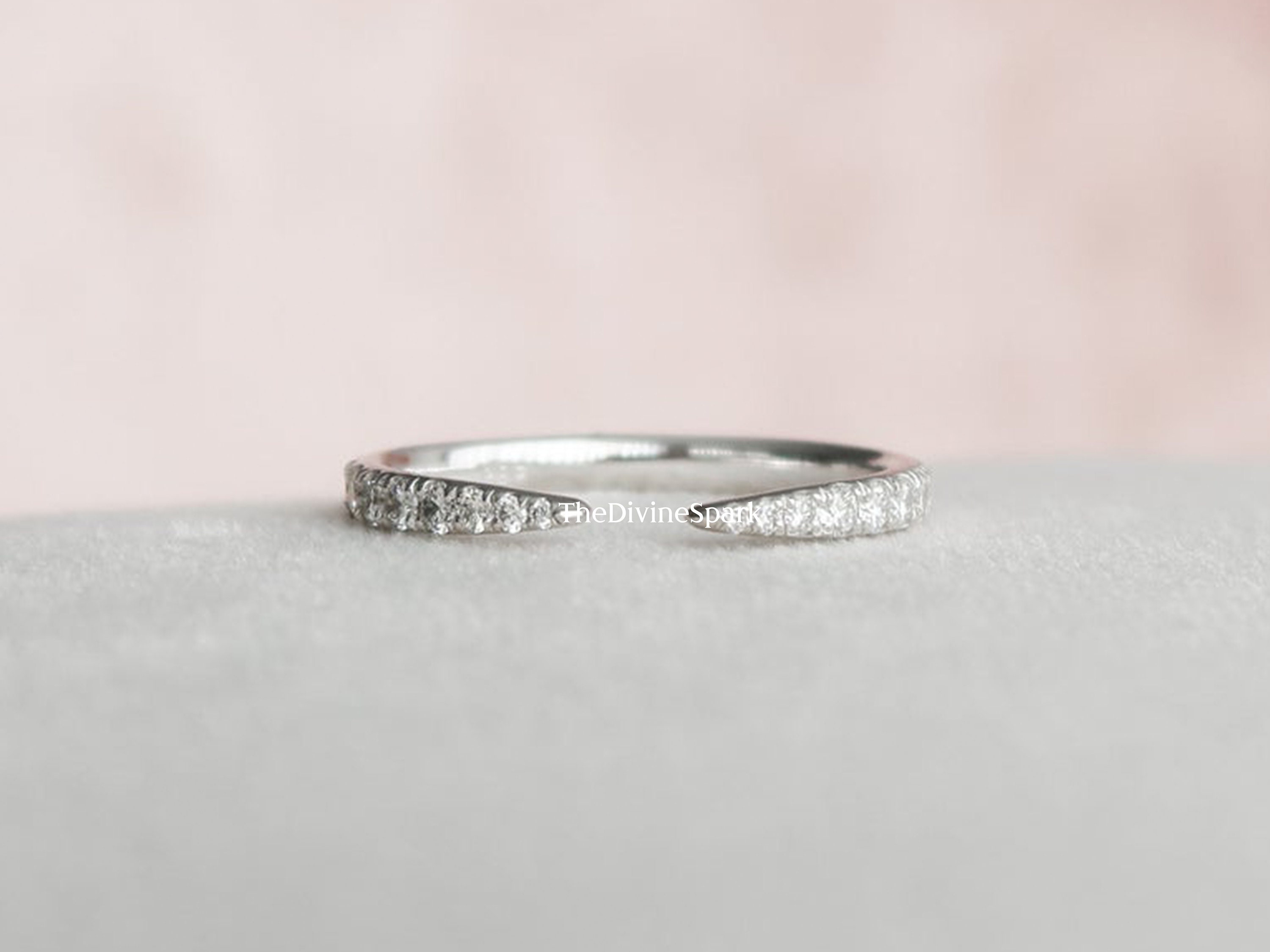 Open Wedding Band Gap Wedding Band Moissanite Wedding Band Etsy India
