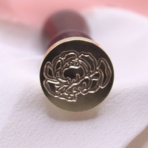 Pfingstrose Wachs Siegel Stempel, Pfingstrose Wachsstempel für Wachs Versiegelung, Stempel für Hochzeitseinladungen, DIY, Karten, Umschläge