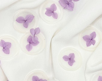 Purple Hydrangea Wax Seals, Purple Flower Wax Seal, Self Adhesive Wax Seal, Dry Floral Wax Seal, DIY Bride, Seal for Invitations, Wedding