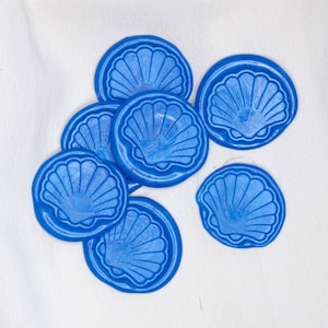 Sellos de cera de concha marina, sello de cera mínimo, sello de cera temático del océano, sello de cera autoadhesivo, sello de cera de oro, novia de bricolaje, sello para invitaciones, boda
