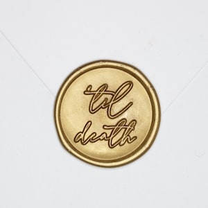 Bis zum Tod Wachs Siegel, selbstklebende Wachs Siegel, goldenes Wachs Siegel, Siegel für Einladungen, schwarze Wachssiegel, einfarbige Hochzeit